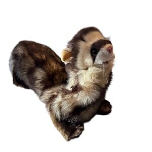 Folkmanis Puppets Ferret Plush Hand Puppet Realistic Realistic Brown Black Cream
